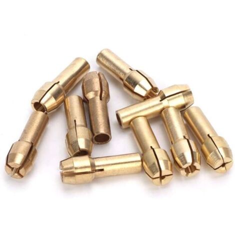 10 pcs mandrin à pince 0.5-3.2mm mini pince de serrage en laiton mandrins mandrins électriques outil rotatif accessoires(Tail diameter 4.3mm) (1/4)