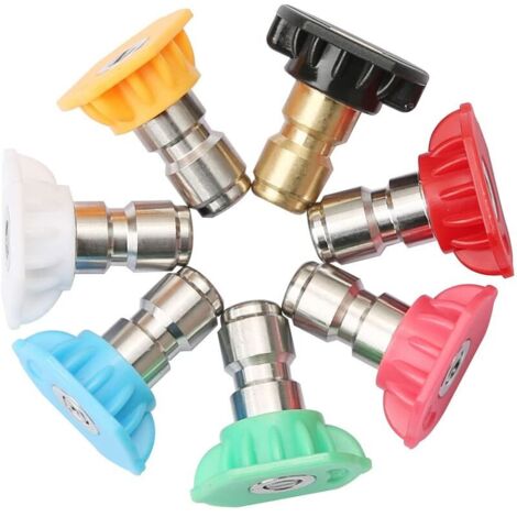 Lot de 7 buses de pulvérisation à dégagement rapide – Acier inoxydable – Connexion rapide 1/4' – Débit 2,5 GPM pour nettoyage efficace (1/4)
