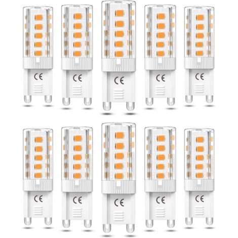 10pcs Ampoule G9 LED Non dimmable 5W Blanc Chaud 3000K Ampoules LED G9 Équivalent Halogène 50W AC110/220V [Classe énergétique F] (1/4)