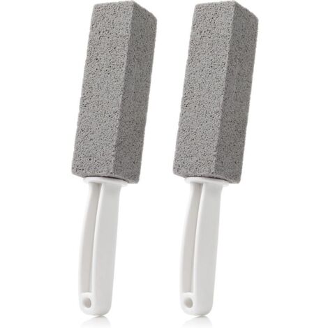Lot de 2 pierres de nettoyage pour toilettes avec poignée - Respectueux de l'environnement et naturel - Brosses de nettoyage pour salle de bain, toilettes, cuisine et plus encore (1/4)