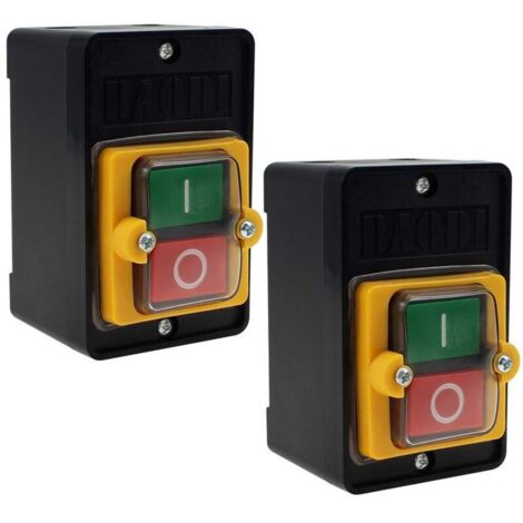 AC220V / 380V 10A Interrupteur à bouton-poussoir pour machines textiles mécaniques - 2 pièces (1/4)