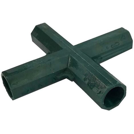 Lot de 4 connecteurs d'angle pour cadre de jardin 4 voies - Connecteur de tuyau - Connecteur d'angle pour serre, cadre de meubles - Intérieur de 16 mm(flat 4 way) (1/4)