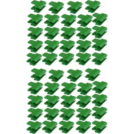 Lot de 48 colliers de serrage pour tuyau de jardin, accessoires de film d'abri de jardin, diamètre extérieur 16 mm, piquets pour plantes, clips en plastique pour serre, Vert (1/4)