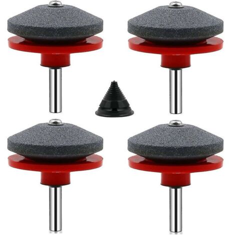 4 Pièces Affuteur Lame Tondeuse Gazon Universel Aiguiseur de Tondeuse Accessoires pour Tondeuses avec 1Pcs Kit D'équilibrage de Lame,50 x 47mm (1/4)