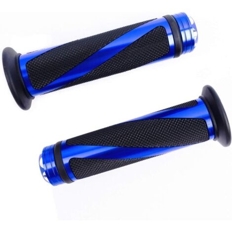 2pcs Poignées de Guidon Poignée Moto 22MM 7/8" en Caoutchouc Anti-dérapant Universel pour Moto Scooter Quad Cruiser Off Road (1/4)