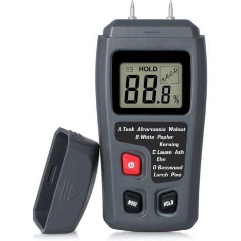 Testeur d'Humidité Bois à 2 Broches Détecteur d'Humidité Numérique avec Écran LCD HD Hygromètre Bois Plage de 0-99.9 % Précision de 0.5% Résolution +/- 0.1% pour bois, buches, béton, carton (1/4)