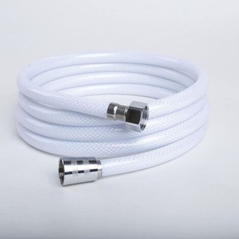 Tuyau de Douche PVC 2M, Remplacement Universel, G1/2 Tuyau, haute résistance à la pression, flexible et anti-casse. (1/4)