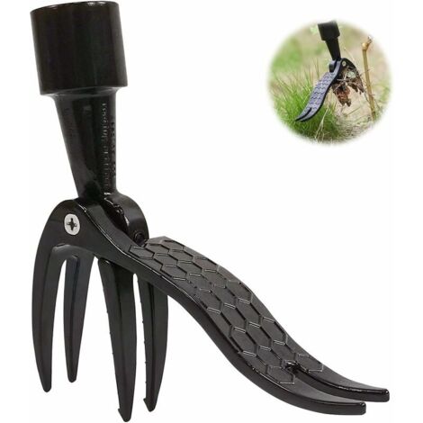 Outils Couteau Desherbeur Manuel de Jardin, Outillage Griffe Arrache Mauvaises Herbes de Jardinage, Outil à Main à Désherbeur avec 4 Griffes, Extracteur de Mauvaises Herbes pour Pissenlit (1/4)