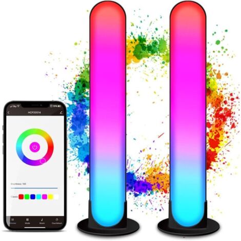 Lumière d'ambiance à LED, bande LED Bluetooth RVB CGN avec 16 millions de couleurs et synchronisation musicale, table lumineuse décorative intelligente pour les jeux avec plusieurs effets de bande LED (1/4)