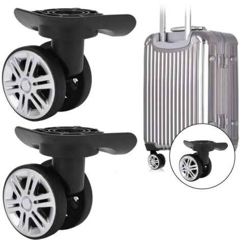 Roulette de valise, paire de roues pivotantes pour bagages Roulettes pivotantes pour valise Repalcement A19 Roues à double rangée muettes