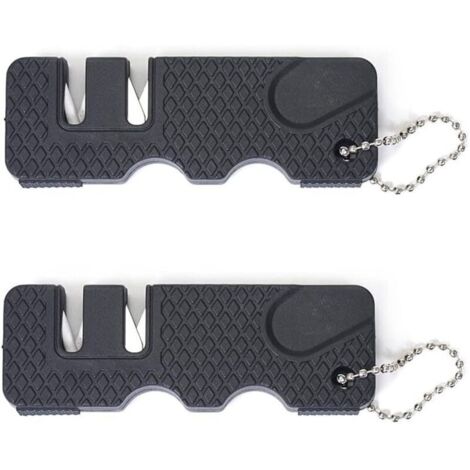 2 pièces egiseur de couteaux,aiguiseur couteaux,eguiseur de couteau,Pratique, compact et léger, idéal pour une utilisation en extérieur, pour un affûtage grossier et fin (1/4)