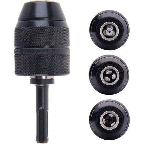 Adaptateur Sds Plus Mandrin autoserrant fermeture rapide 2-13 mm Mandrin Professionnel Robuste 1/2-20UNF Perceuse Sans Cl de Mandrin Fermeture Rapide Avec Adaptateur SDS (1/4)