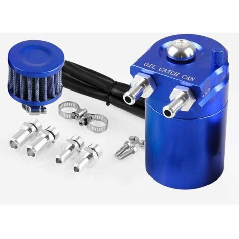 Universal Oil Catch Can, 300ml Filtre à air Reniflard Moteur Séparateur Réservoir d'huile Car Oil Catcher (Bleu) (1/4)