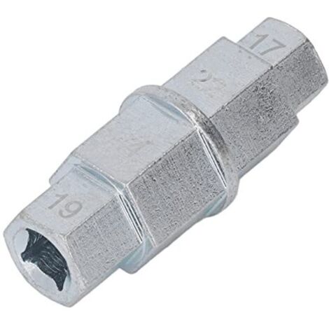 Outil pour axe hexagonal de moto, adaptateur de douille pour axe de roue avant hexagonal, adaptateur de goupille hexagonale multifonction Allen 17 mm, 19 mm, 22 mm, 24 mm (argent) (1/4)