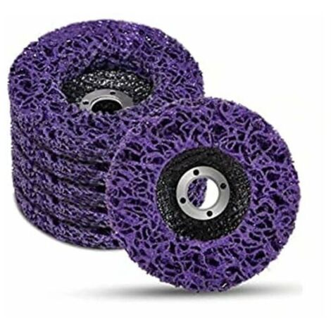 Lot de 5 Violet Disques de Nettoyage,Disque abrasif de ponceuse,115 x 22 mm Disque Meuleuse Pour Traitement de Surface Peinture Disque Abrasif pour Meuleuse D\'angle, (1/4)