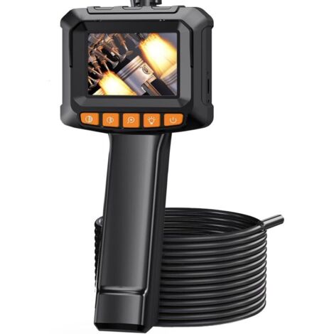 Caméra d'inspection endoscopique HD 1080P – Écran IPS 2,4'' – Étanche IP67 – Câble semi-rigide 5m avec 8 lumières LED réglables (1/4)