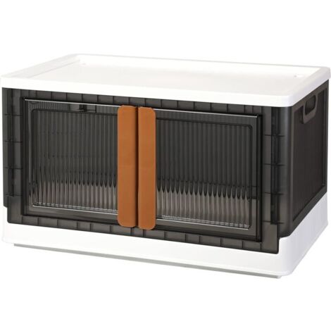 Boite rangement plastique, 72L boite de rangement Pliable caisse rangement, avec couvercle et 4 roulettes Empilable, aux Vetements Jouets Livres, Rangement Cuisine Chambre à Coucher (lot de 1) (1/4)