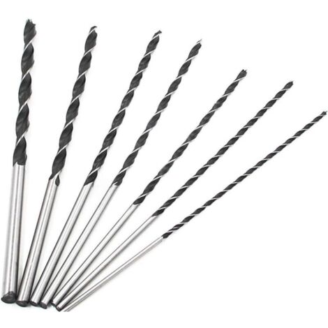 Foret hélicoïdal Extra long 300mm, ensemble d'outils de 7 pièces en acier trempé à haute teneur en carbone 4-10mm pour le perçage du bois (1/4)