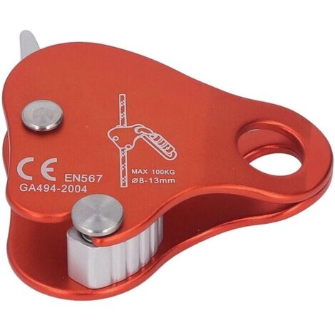 Bloqueur de Corde d\'Escalade en Alliage d\'Aluminium Autobloquant 8-13mm Bloqueur de Bloqueur de Corde d\'Escalade pour Escalade en Plein Air Alpinisme Orange (1/4)