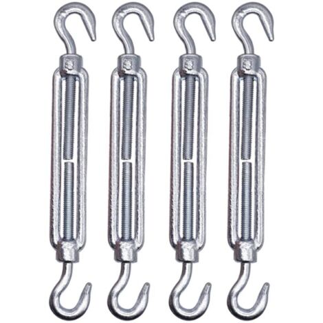 Lot de 4 tendeurs de câble M6 réglables avec crochet et crochet - Tension de câble (4 pièces, M6) (1/3)