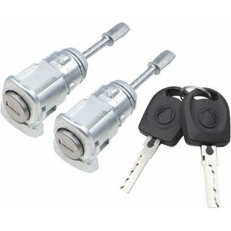 Cylindre Serrure Porte Avant Gauche Droite Compatible avec Golf IV Bora Passat B5 Skoda Fabia 3B0837167 3B0837168 (1/4)