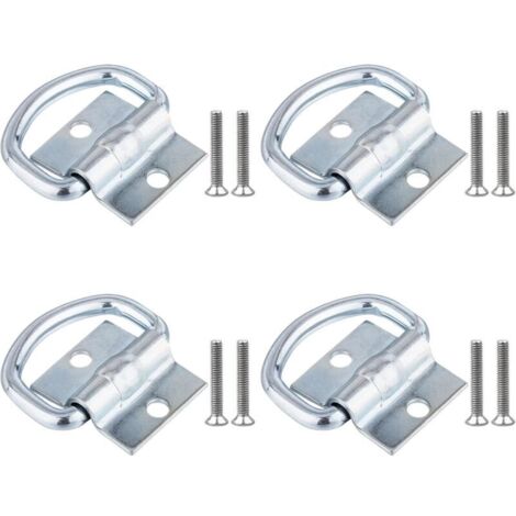 4Pcs Anneaux d'Arrimage, Attache Bache Remorque en D avec Vis pour Bateaux, Camions, Camionnettes et Maisons (1/4)