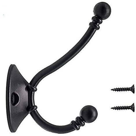 8Pcs Plus Gros Patère Porte Manteau Murale Vintage Crochet Métal De Porte Chapeau Crochet Rétro pour Porte-Manteau Salle de Bain Cuisine，noir（96mm60mm34mm） (1/4)
