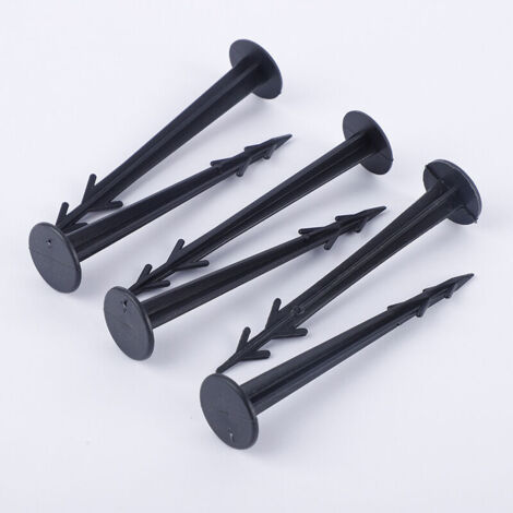 Lot de 100 Piquets d'ancrage en Plastique Noir 12 cm résistants aux UV (1/5)