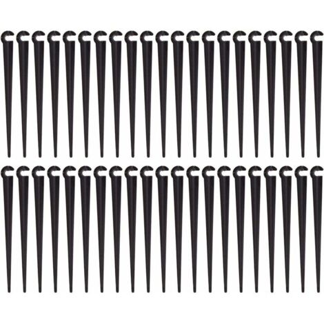 Piquets de Support de Tuyau d'irrigation Support Piquet de Tube Irrigation Goutte à Goutte Plastique Outil de Jardinage,Paquet de 100 (1/5)