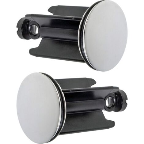 Bouchon de lavabo universel Ø 40 mm – Lot de 2 – Laiton chromé avec joint en caoutchouc – Hauteur réglable 6,5 à 8,5 cm (1/5)