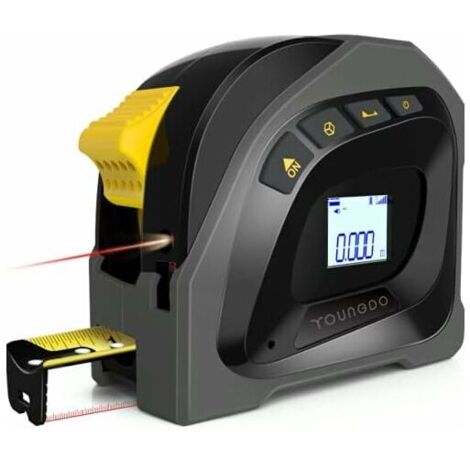 Télémètre Laser avec Écran LCD Rétro-Éclairé , Mètre à Ruban, Télémètre Laser 40m, Mètre Ruban 5m, Laser pour Mesurer, Portable, Rechargeable