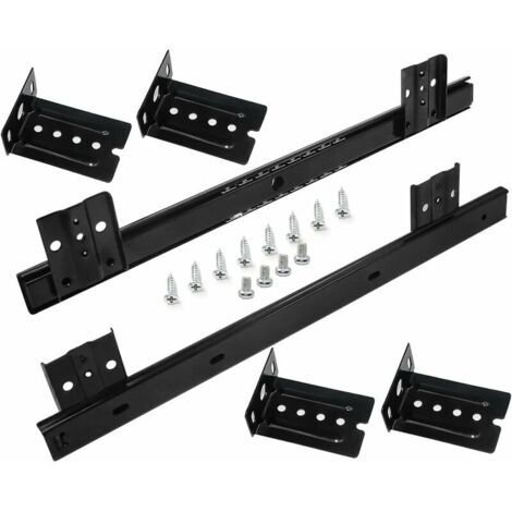Glissières pour Tiroirs Coulisse Tiroir 350mm Coulisse a Bille pour Plateau Coulissant Clavier (1 paire) Noir