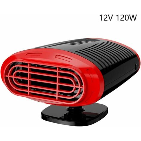 Mini chauffage de voiture, portable 12 V 120 W Prise allume-cigare dégivreur, désembueur avec vent chaud froid, Noir (1/5)
