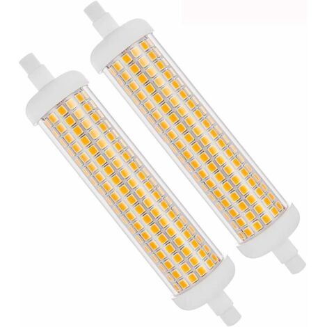Lot de 2 ampoules LED R7s 118 mm à intensité variable blanc chaud 3000 K 20 W équivalent à 100 W AC 230 V 2000 lm J Type 180 ° (1/5)
