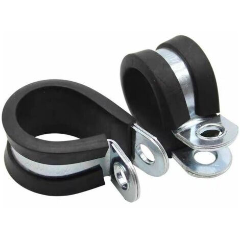 Colliers de fixation de tubes P-Clips de serrage avec insert en caoutchouc choix: Ø 26mm / Band 15mm, 10 Pièces (1/4)