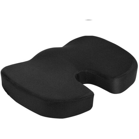Coussin assise ergonomique mousse à mémoire de forme 45x35x7cm – Soutien coccyx – Perméable à l'air pour confort été