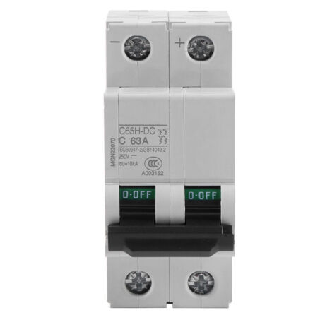 250V DC 2P Disjoncteur miniature d'air à basse tension Commutateur d'énergie solaire 16A / 63A(63A) (1/3)