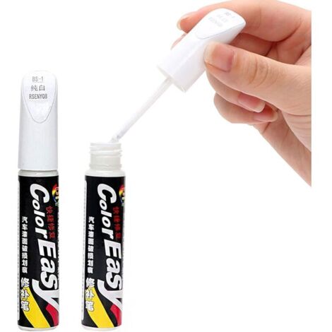 Stylo Retouche Peinture, Stylo Réparation des rayures Auto De Peinture, Anti Rayure pour Carrosserie Moto Voiture Vélo, 2 Pièces (Blanc)