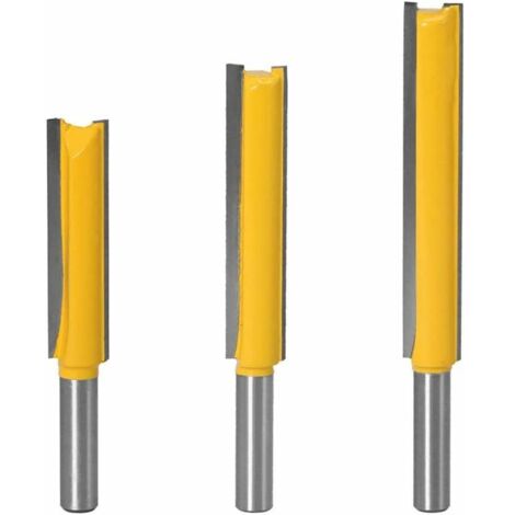 3pcs 8mm Flush Trim Router Bits Extra Long Mèches Carbide Router Bits à Bois Fraise à Menuiserie Outil de Woodworking Cutter Lame 50mm 63mm 76mm (1/4)