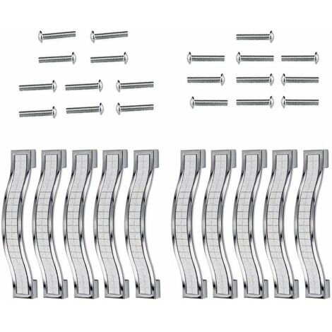 Lot de 5 poignées de tiroir en alliage strass cristal pour commode armoire de cuisine placard, Silver, 96MM-10PCS (1/5)