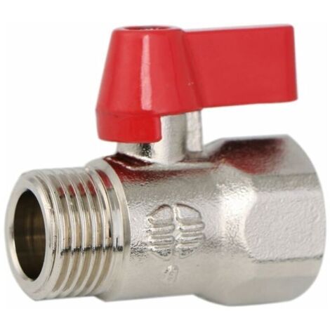 Vanne d'arrêt pour pommeau de douche en laiton Vanne de regulation Vanne de contrôle Valve de douche Robinet à boisseau 1/2 pouce Mâle Femelle NPT Fileté Nickel(DN15) (1/5)