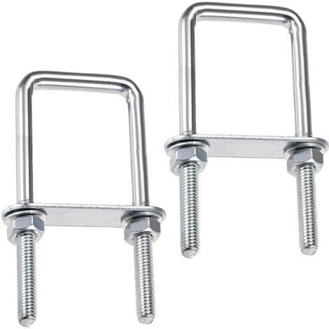 U-Boulons Carré Boulons En U, 60x120mm U-Bolts En Acier Inox, M8 U-Boulon Avec éCrou Plaque De Cadre Et Rondelle, M8 Boulon En U Pour Fixation De Planches Et De Tuyaux (60 x 120 mm) (1/5)