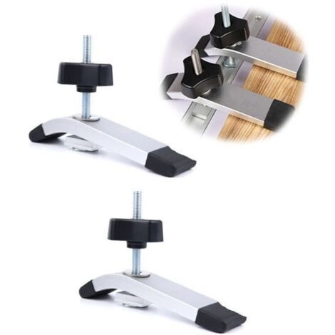 Lot de 2 Rail - Aluminium T-Track Clamp T Track Jeu de pinces de maintien à action rapide en métal, pour outil de travail du bois T-Slot (1/4)