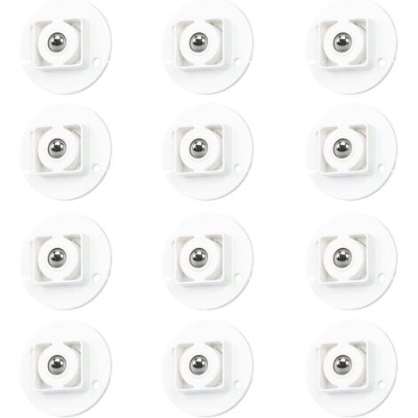 12 Pcs roulettes de Transfert Auto-Adhésives, roulettes à Billes de Transfert roulettes Plastique Solide Roulette de Rotation à 360 Degrés pour Support de Rangement Inférieur, Poubelle (1/5)