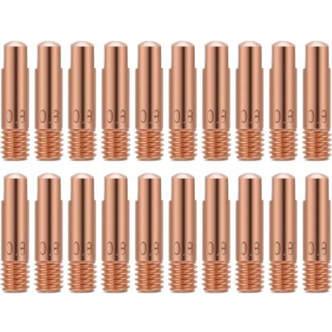 Buse De Contact MIG, Embouts De Contact De Soudage, Embout De Contact En Cuivre De 20 Pièces Pour Les Consommables De Torche De Soudage 15AK MIG(0.8) (1/5)