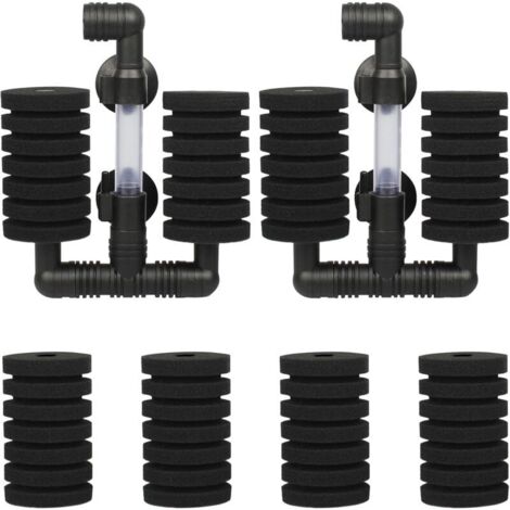 2 PCS Kit Filtre Exhausteur Aquarium Filtre d'aquarium Double avec 4 Éponges de Rechange pour Filtrage Biologique et Mécanique (1/5)