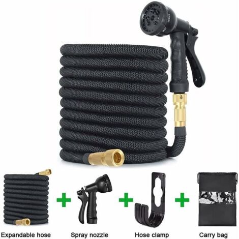 Tuyau d'arrosage Extensible , Tuyau Flexible et Léger, pour Irrigation, Nettoyage du Jardin, Laver la Voiture, Arroser, Baigner Animal, Tuyau d'arrosage avec Sac de Rangement (15M/50FT) (1/4)