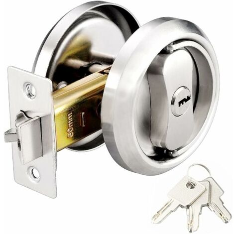 Verrou à bouton rond 60mm – Acier inoxydable 304 – 3 clés – Pour portes de 35 à 50mm d'épaisseur – Sécurité renforcée (1/5)