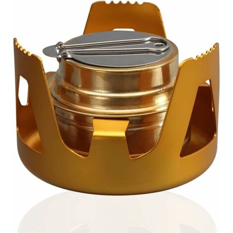 Mini Brûleur à Alcool Portable en Alliage d'aluminium Mini Réchauds de Camping à Gaz Ultraléger Brûleur à Alcool en Laiton pour Randonnée Camping Pique Nique (1/5)