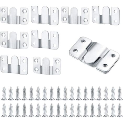 10 Pièces Support Montage Encastré Dissimulé, Supports Suspension Emboîtement Robuste, Connecteur de Meubles, Matériel Suspension Mural Acier Inox Suspendu pour Photos, Miroirs, Sffichage d'image (1/5)